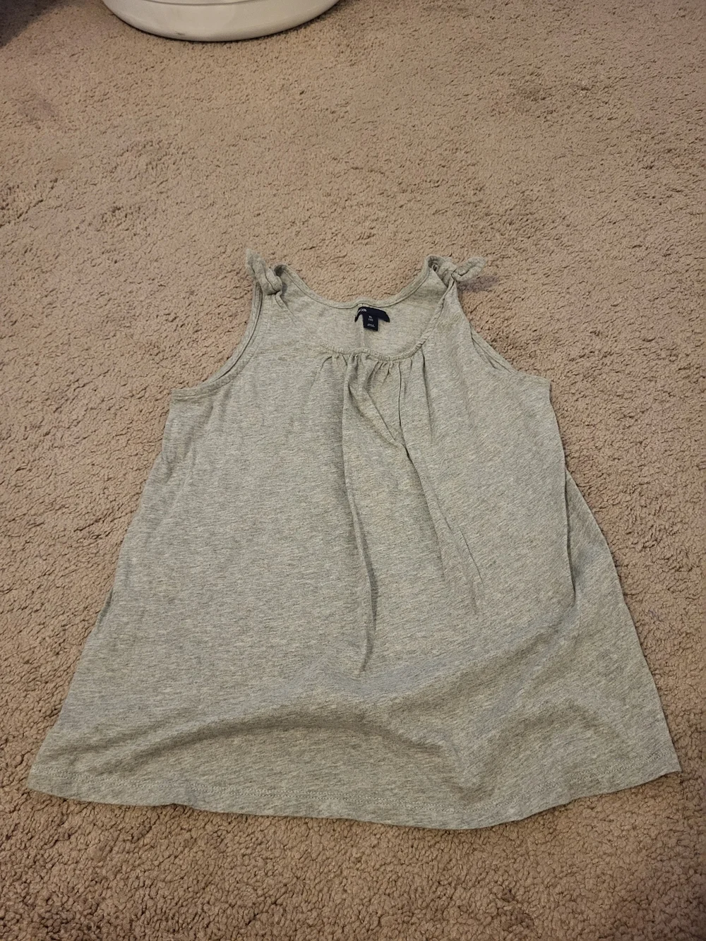 GAP Light Gray Girls' Knotted Strap Tank Top